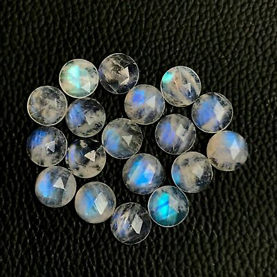 #ad SALE Lovely Lot Natural Rainbow Moonstone 8x8 mm Round Rose Cut Loose Gemstone $18.32