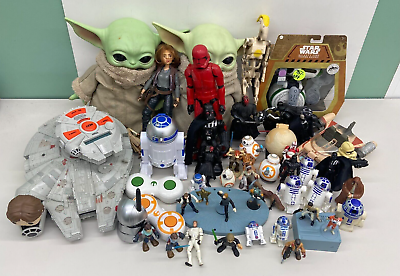 #ad Mixed LOT 12 lbs Disney Star Wars Toy Action Figures Darth Maul Darth Vader Yoda $68.75