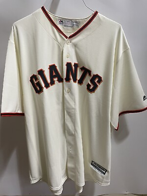 #ad San Francisco Giants Majestic Official Cool Base Jersey Tan 2XL $40.85