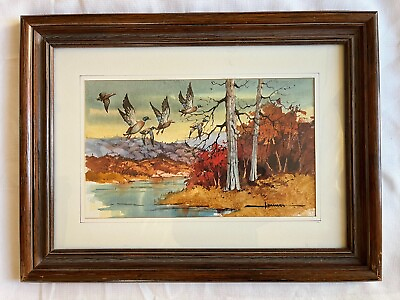 #ad Vintage original watercolor painting landscape signed framed $75.00