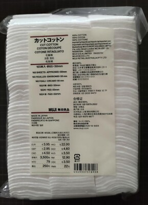 #ad MUJI Cut Cotton 165 pieces Approx. 65x50mm 2 bags Japan Used $40.00