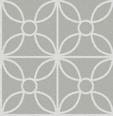 #ad Wallpaper Designer Gray amp; Eggshell White Textured Ink Geometric Lattice $37.49