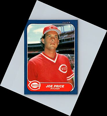 #ad 1986 Fleer Joe Price #188 Cincinnati Reds Baseball Card $2.00