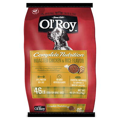 #ad Ol#x27; Roy Complete Nutrition Roasted Chicken amp; Rice Flavor Dry Dog Food 46lb Bag $21.41