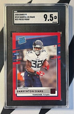 #ad 2020 Donruss Football Press Proof Red #333 Darrynton Evans Rated Rookie SGC 9.5 $40.00