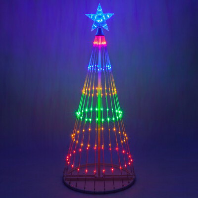 LED Light Show Christmas Tree Cone Outdoor Xmas Home Yard Decoration Multi Red $112.49