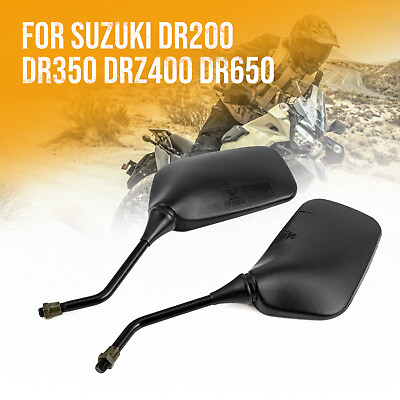 #ad For Suzuki DR200 DR350 DRZ400 DR650 Motorcycle Rearview Black Mirrors Pair $20.81