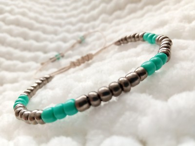 #ad Turquoise Hemp Bracelet Beaded Handmade Hemp Anklet Turquoise Hemp Jewelry. $13.40