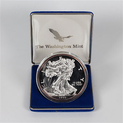 #ad 1995 Washington Mint Giant Half Pound Eagle 8 oz .999 Fine Silver Proof Round $295.00
