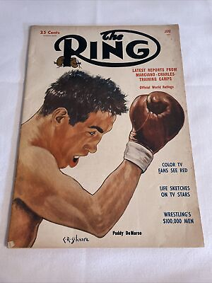 #ad 1954 June The Ring Magazine BOXING Marciano Charles Paddy DeMarco CP1 3 $39.99