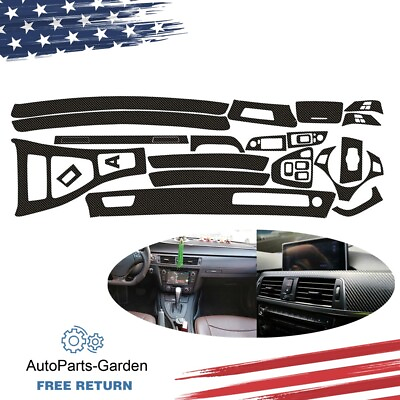 #ad for BMW E90 2005 2012 Car Interior Decal Trim 5D Carbon Fiber Trim Vinyl Sticker $70.79