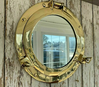 #ad Mirror Porthole Wall Nautical Brass Ship Window 12quot; Cabin Decor Maritime $64.06