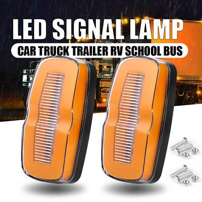 2x 12V 24V Amber LED Trucks Turn Signal Yellow Flowing Water Blinker Tail Light $11.98