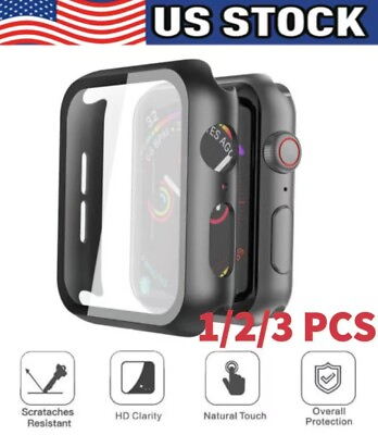 #ad For Apple Watch 7 6 5 4 3 2 1 SE Case Cover 38 41 42 45 40 44mm Screen Protector $1.98