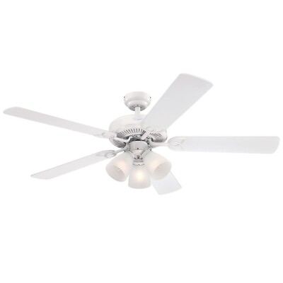 #ad Westinghouse Vintage 52 in. LED White Ceiling Fan with Light Kit $119.00