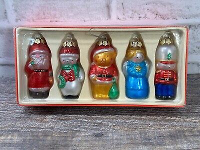#ad Vintage Glass Silvestri Ornaments Set of 5 Christmas Tree $16.99