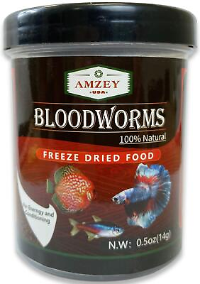 #ad Blood Worms 0.5 oz 100% Natural Freeze Dried Blood Worms Aquarium High Pro... $20.62