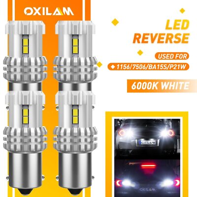 #ad #ad 4X LED Car Bulb 1156 P21W Light Brake Turn Signal Tail Reverse Lamp White 2800LM $19.99