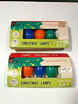 #ad VINTAGE C 9 CHRISTMAS LAMPS PARALLEL TYPE INTERMEDIATE BASE NOS LOT OF 10 $25.00