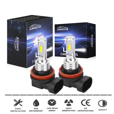 H11 CSP LED Headlight Kit High Low Beam Bulb Super Bright 6500K White 660000LM $13.98