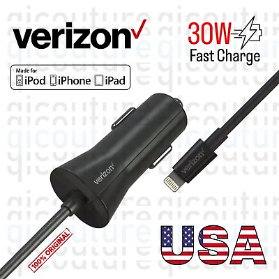 #ad Original Verizon 30W Fast Car charger Apple iPhone 5 6 7 8 X 11 12 13 14 Ligt $9.00