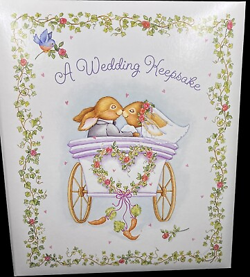 #ad RARE Vintage Hallmark Wedding Keepsake Album “Cute Bunnies” Original Box $58.95