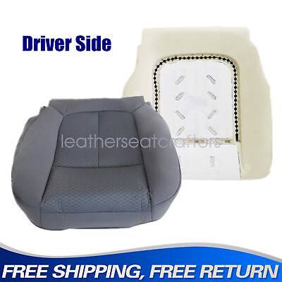 #ad For FORD F 150 2011 2014 DRIVER BOTTOM SEAT COVER STEEL GRAY amp; FOAM Cushion $107.19