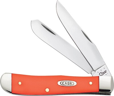#ad CASE XX KNIFE TRAPPER ORANGE SYNTHETIC HANDLES #80500 S S BLADES USA NIB $52.98