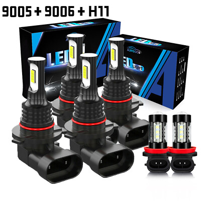 #ad #ad For Honda Civic 2006 2015 LED Headlight High Low Beam Fog Light Combo Bulbs Kit $49.99