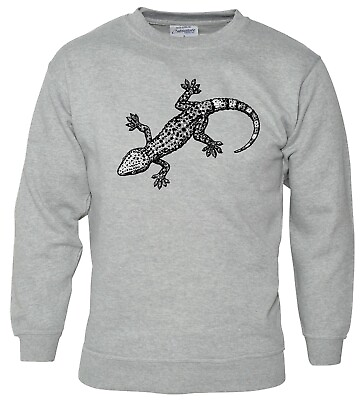 #ad Gecko Sweatshirt Mono Drawing WILDLIFE Choice of sizes amp; colours. GBP 18.99