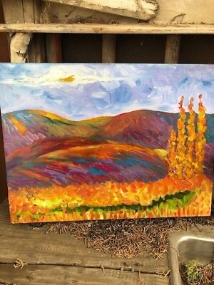#ad THE SEASON BEGINS 18x24 Original Oil Painting canvas RMA Landscape autumn $200.00