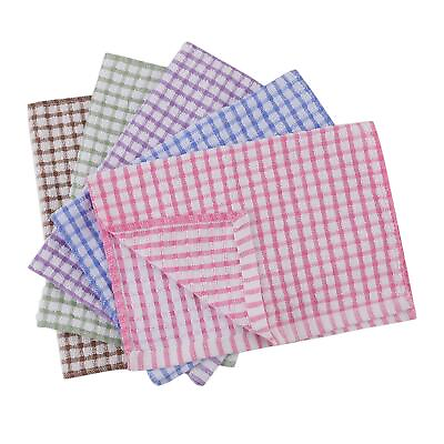 #ad 6 Pcs Terry Cotton Dish Cloths Absorbent amp; Quicky Dry Dish Rags15quot; x 10.5quot; $12.59