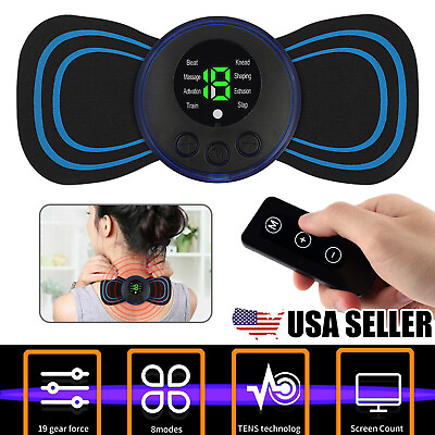 #ad Portable Mini Electric EMS Neck Back Massager Cervical Massage Patch Stimulator $7.95
