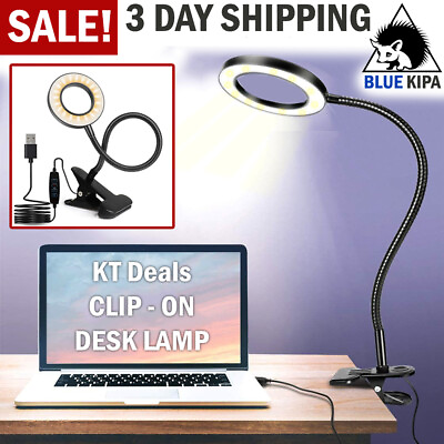 #ad #ad Clip On Desk Lamp LED Flexible Arm USB Dimmable Study Reading Table Night Light $12.99