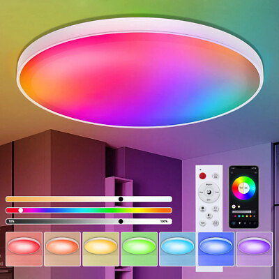 #ad RGB Ceiling Light 30W 2200LM Smart Ceiling Light with RemoteSmart APP Control $45.99