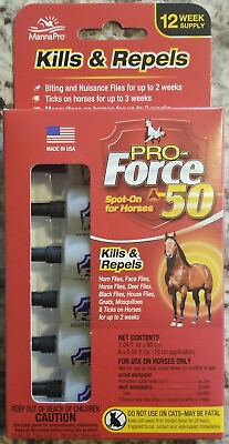#ad MANNA PRO PRO FORCE 50 Spot On Fly Control for Horses ***FRESH*** $19.99