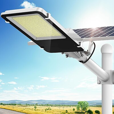 #ad 9900000000LM Commercial Solar Street FloodLight LED Light Dusk To Dawn Road Lamp $142.88