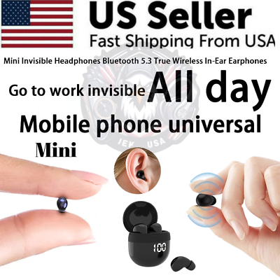#ad NEW TWS Mini Earbuds Invisible Sleep HeadphoneBluetooth 5.3 Earphones Wireless $16.97