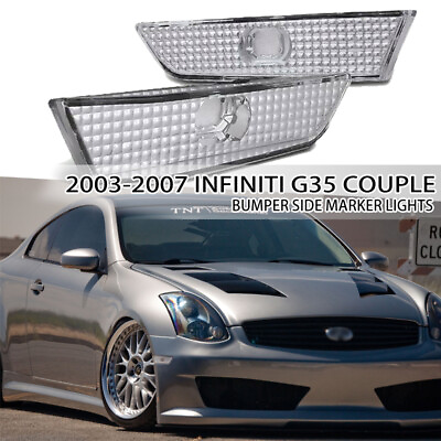 #ad For 2003 2007 INFINITI G35 Couple Clear Lens Side Marker Lights Bumper Side Lamp $12.50