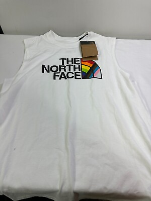 #ad THE NORTH FACE Men#x27;s Pride Unisex LGBTQ Tank Top White Shirt Size XLARGE XL $12.74
