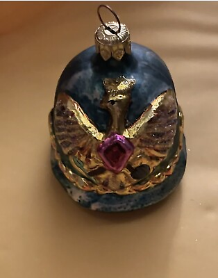 #ad Christopher Radko Imperial Hat Blue Christmas Ornament Vintage $55.00