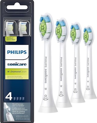#ad 4 Pack Philips Sonicare Diamond Clean HX6064 65 Replacement Heads 4x WHITE $14.99