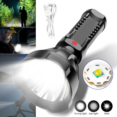 #ad 2000000 Lumens Super Bright LED Flashlight Tactical Rechargeable LED Work Lights $12.99