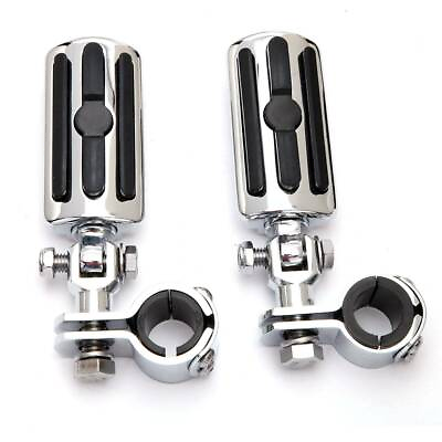 #ad Short Angled Highway Pegs Motorcycle Foot Pegs Footrests for 1.25quot; Harley Bar $41.99