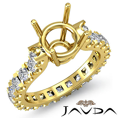 #ad Round Diamond Engagement Eternity Style Ring Semi Mount 14k Yellow Gold 1.40 Ctw $2059.00