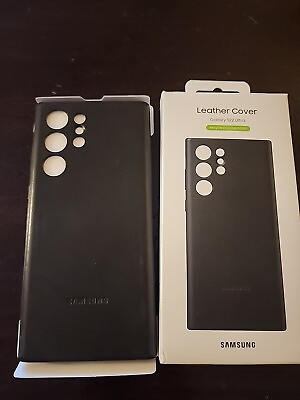 #ad Samsung Official Leather Cover for Samsung Galaxy S22 Black $13.00