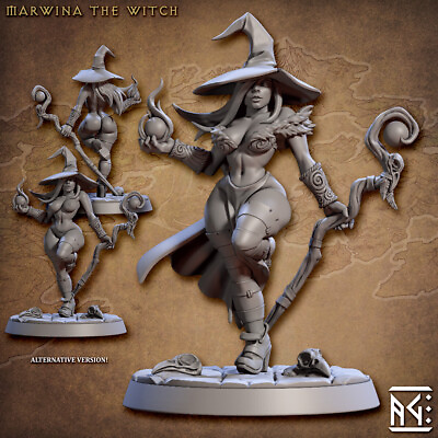 #ad Marwina the Witch Wizard Sorcerer Pinup Miniature Damp;D DnD $7.99