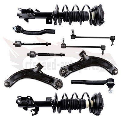 #ad For 07 2012 Nissan Versa Front Struts Lower Control Arm Tierod Sway Bars 10pcs $149.99