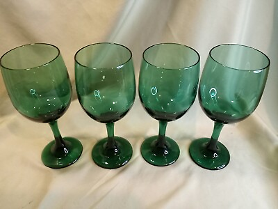 #ad Libbey Juniper Emerald Green Wine Glasses Set Of 4 $22.49