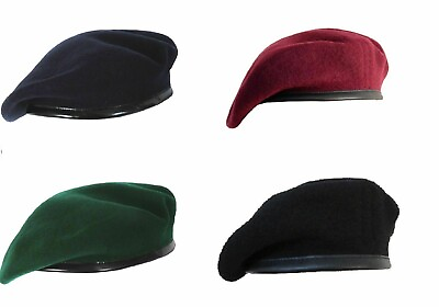 #ad Beret Cap Hat Wool Military Army French Men#x27;s Women#x27;s Blue black Green Maroon $11.74